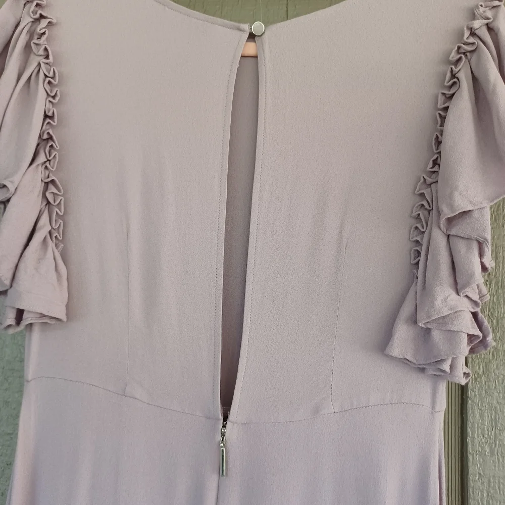 Kate Spade Pleat Trim Crepe Midi Dress Size 0 Wedding Guest Feminine Viscose